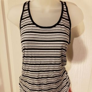 Black and white striped tank